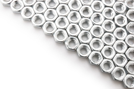 nuts line up on whtieの写真素材