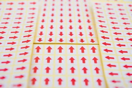 red arrow stickerの写真素材