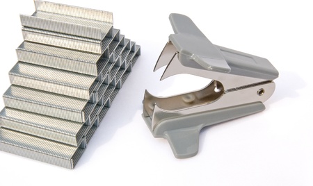 stacked staples and staple removerの写真素材