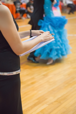 female judge in a dancing matchの写真素材