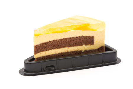 yummy sandwich cake on a white backgroundの写真素材