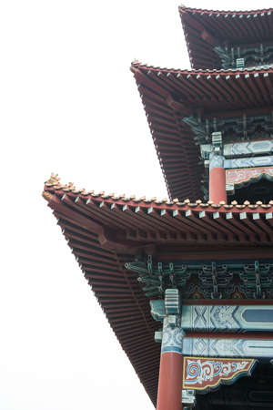 roof of a traditonal chinese templeの写真素材