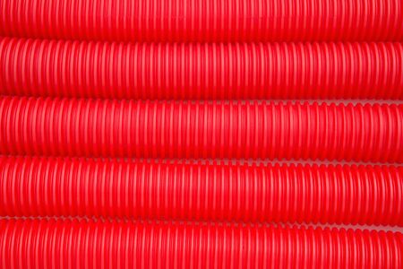 red plastic pipes の写真素材