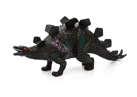stegosaurus toy on a white backgroundの写真素材