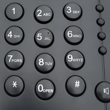 close up of a black telephoneの写真素材
