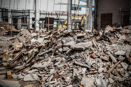 Demolition of an old factory buildingの写真素材