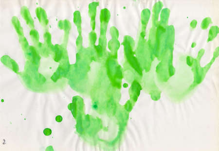 hand prints of a kidの写真素材