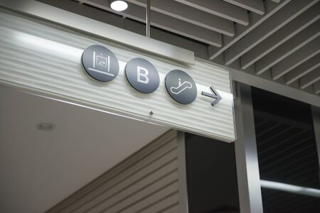 signs in a commercial buildingの写真素材