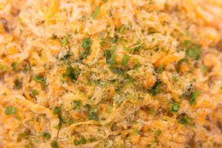 shredded pork as background