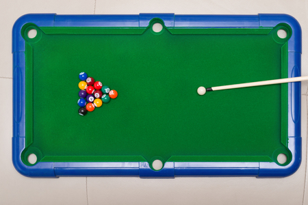 top view small snooker toy set for children