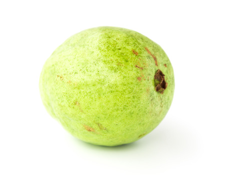 fresh psidium guajava on a white backgroundの写真素材