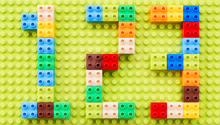 123 shaped by toy bricksの写真素材