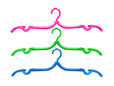 foldable hangers opened on a white backgroundの写真素材