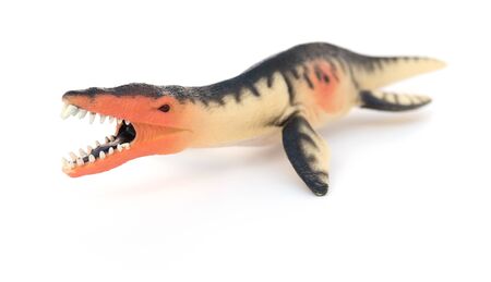 Liopleurodon toy on a white backgroundの写真素材