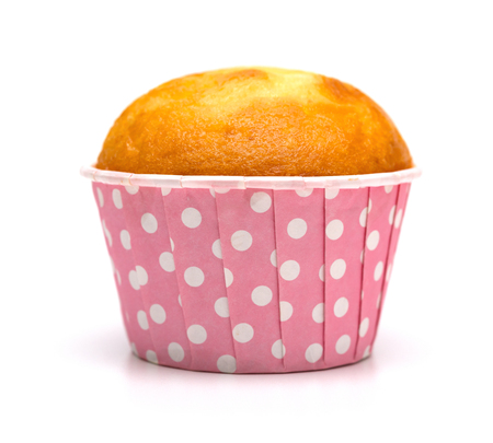 homemade cup cake on a white backgroundの写真素材