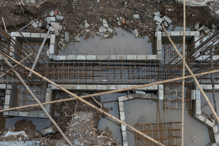 foundation in a construction siteの写真素材