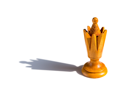 chess Queen on white with shadowの写真素材