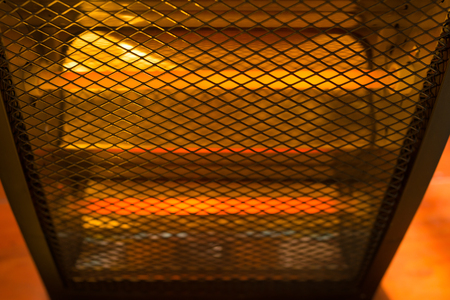 electric heater working in a roomの写真素材