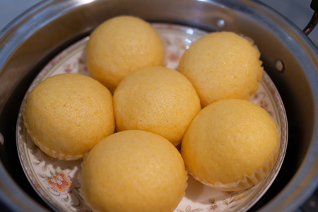 traditional Chinese buns on a wok