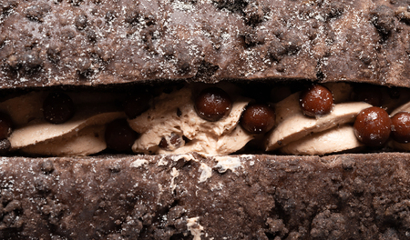 top view chocolate flavor bread close upの写真素材