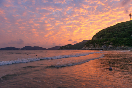 beach in a sunset timeの写真素材