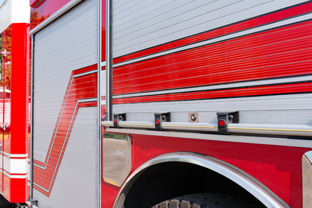 side of a fire truck in outdoor