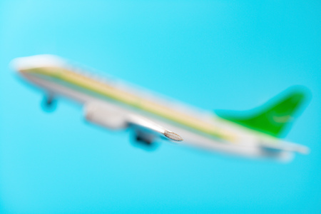 aircraft flying selective focus