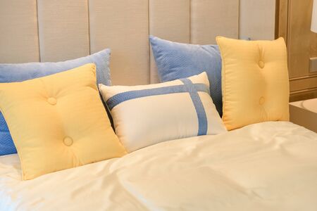 soft pillows on the bed