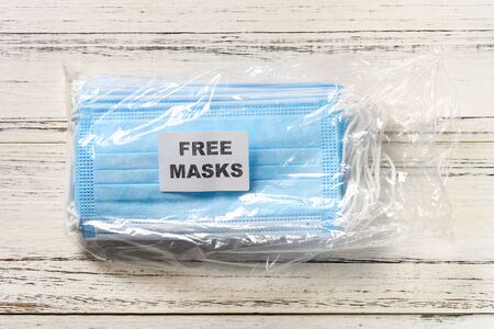pack of free masks on a table