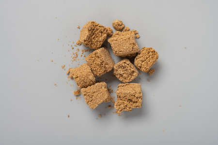 top view herb medicine LiuShenQu or Maticated Leavenの写真素材