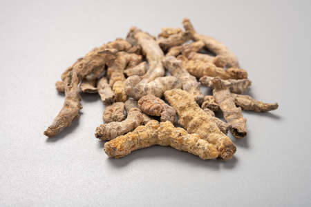 side view Chinese medicine Jiangcan or Bombyx Batryticatus or Stiff Silkwormの写真素材