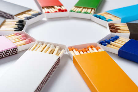 angle view multi color matchboxes