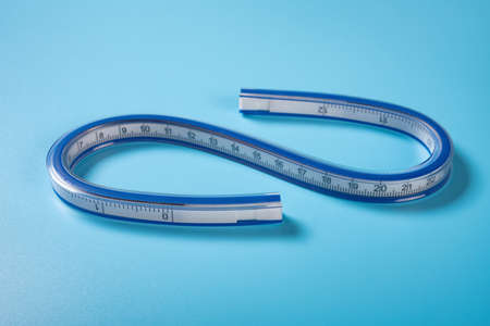 flexible measurer on a blue background