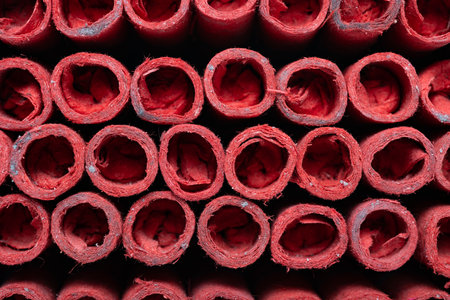 firecrackers as a background and textureの写真素材