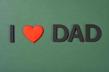 words of I LOVE DAD concept of fathers day at horizontal compositionの写真素材