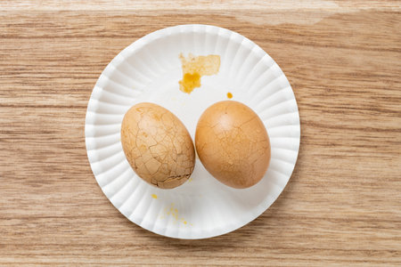 top view Chinese tea eggs