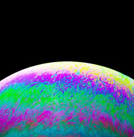 colorful bubble on a dark background