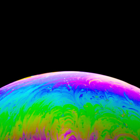 colorful bubble on a dark backgroundの写真素材