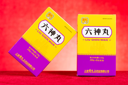 Zhongshan,China-June 1, 2023:two boxes of Liushen Wan.のeditorial素材