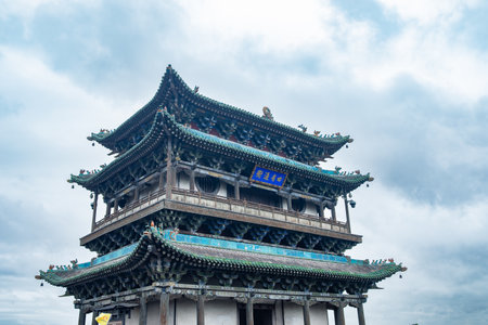 PingYao ShanXi China-July 30 2023:temple in PingYao at horizontal composition.