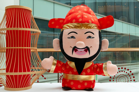 cute doll of the God of Prosperity at horizontal compositionの写真素材