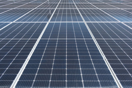 solar panels at horizontal composition