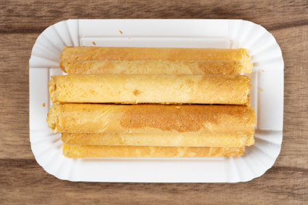 top view sweet egg rolls