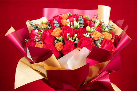 roses as present at horizontal compositionの写真素材