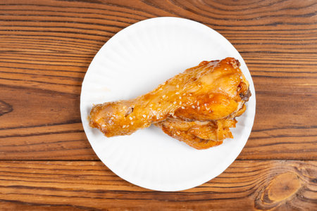 top view chicken drumstick at horizontal compositionの写真素材