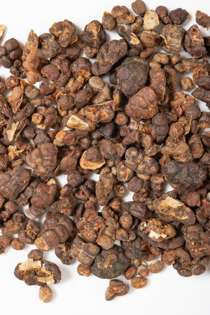 top view herb YiZhiRen or Alpiniae Oxyphyllae Fructus or Sharpleaf Galangal Fruit at vertical...