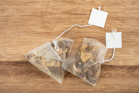 chrysanthemum and cassia seed tea bagの写真素材