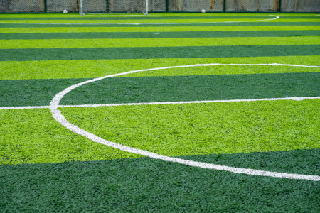 curves on a soccer fieldの写真素材