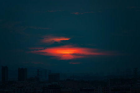 a suburb in sunset timeの写真素材