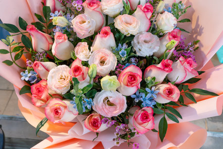 roses as present at horizontal compositionの写真素材